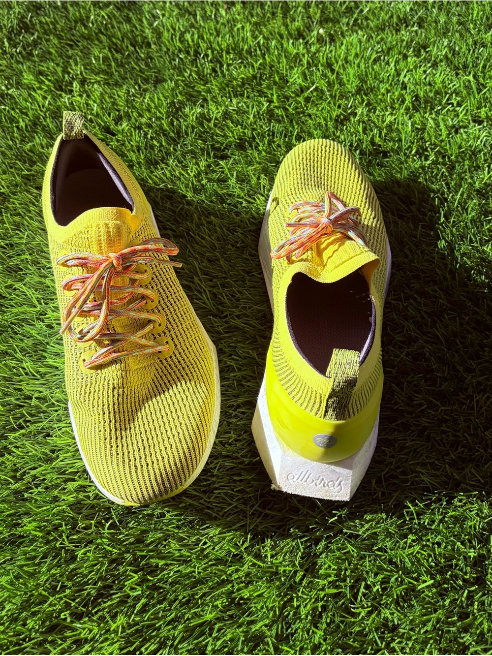 allbirds Men's Yellow Knit Running Sneakers tree flyer 2 size 11
